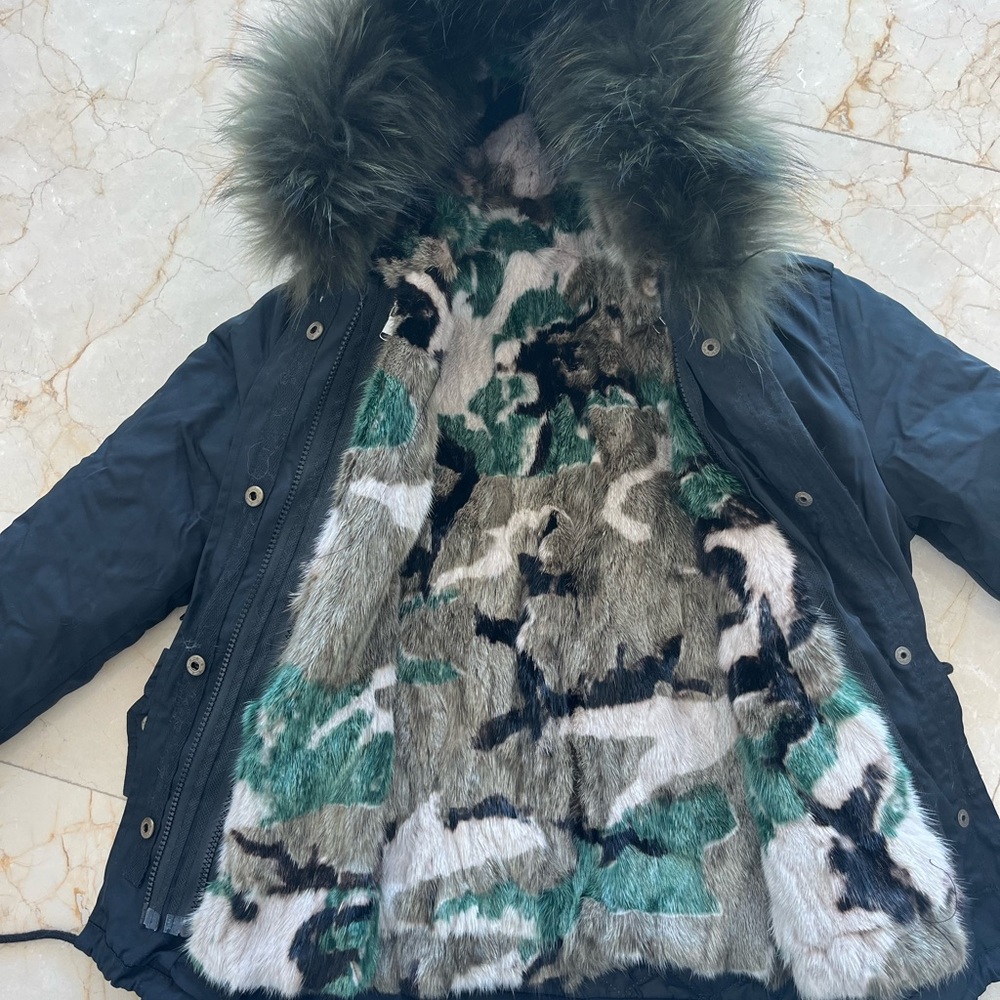 Kids size 6 fur lined parka